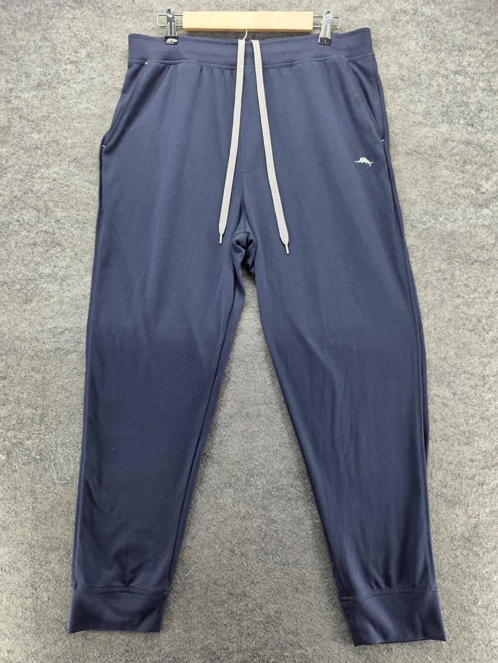 Tommy Bahama Pants Mens L Blue Jogger Drawstring Elastic Waist Tapered Relaxed